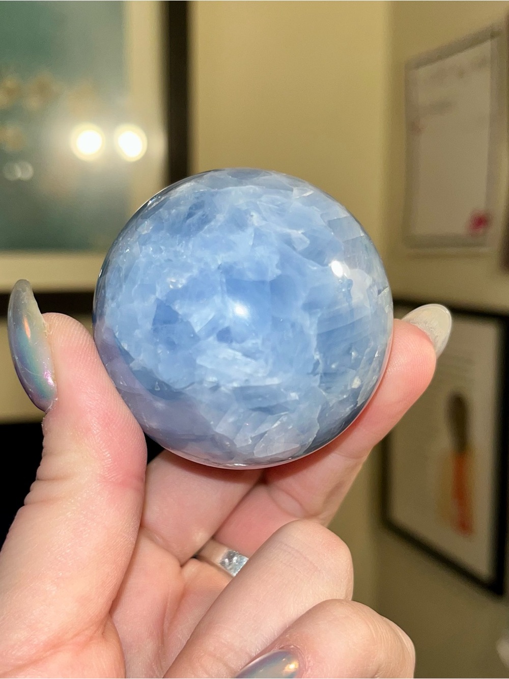 Excellent quality blue calcite Sphere Decorative Accent